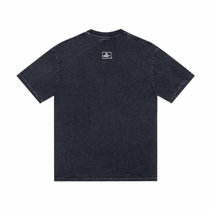 130💰S05# SAINT MICHAEL retro high street distressed vinTAGE short-sleeved T-shirt 11 washed black S,M,L,XL